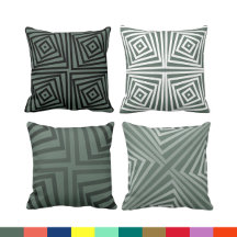 Boxed Spiral Pattern Pillows - Living Room