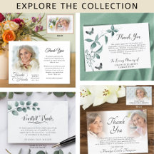 Funeral Memorial Thank You Stationery