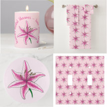 Pink Lily Floral Bed and Bath Collection