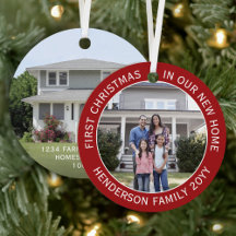 First Christmas in Our New Home Photo Ornaments