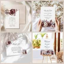 Boho Beige & Blush Floral Wedding Collection
