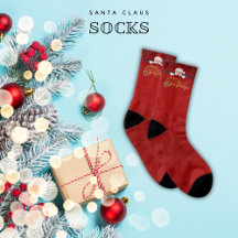  Santa Claus Merry Christmas With Gold Lettering 