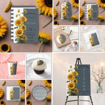 Blue Sunflower Baby Shower Collection