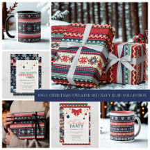 Ugly Christmas Sweater Red Pink Blue Snowflakes