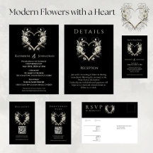 Modern Flowers with a Heart Wedding Collection