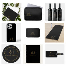 Minimalist Monogram Gold Black
