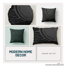 Balanced, Elegant Black & Grey Zebra Pillow Decor 