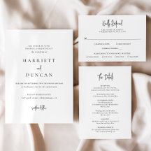 Timeless Black and White Wedding Invitation Suite