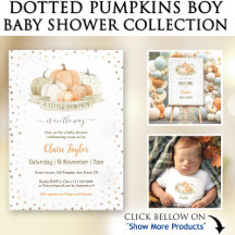 Dotted Pumpkins Fall Boy Baby Shower