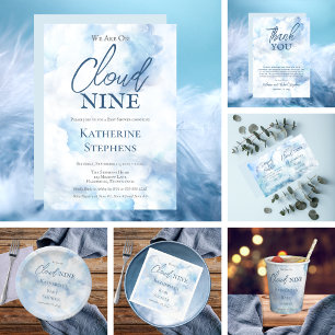 Serviette En Papier Nous Sommes Sur Cloud Neuf Blue Boy Baby shower