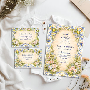 Carte D'accompagnement Tirage au sort de cadre floral au citron italien