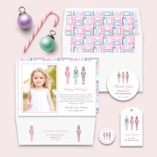 Pastel Nutcracker Ballet Weihnachtsfeier Rücksende Runder Aufkleber