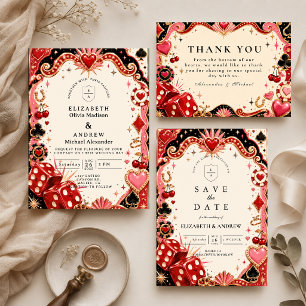 Invitation Mariage de casino Vegas ludique