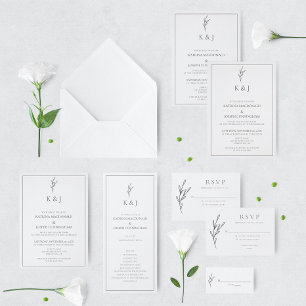 Budget Elegante Monogram Minimalistisch Chic Weddi