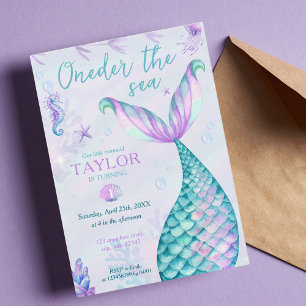 Zwei Meerjungfrau am 2. Geburtstag Einladung