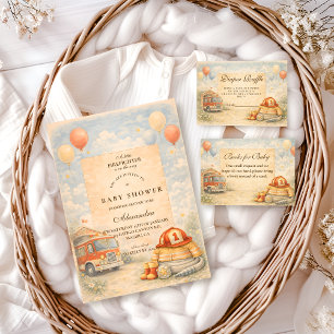 Feuerwehrauto Feuerwehrmann Baby Shower Serviette