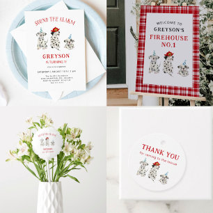 Sound the Alarm Firefighter Girl Birthday Party Einladung