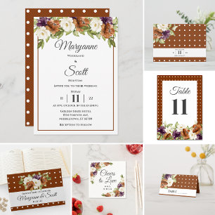 Invitation de Mariage de automne floral chic Water