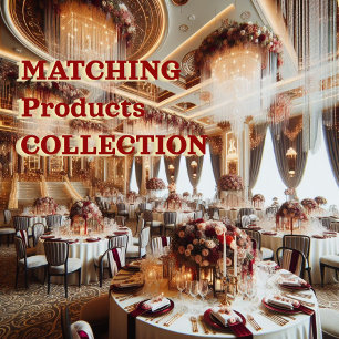 Invitation Vintage Boho Red Gold Rustic Quinceañera espagnol