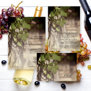 Natürliche Trauben Blätter Weinberg Hochzeit RSVP 