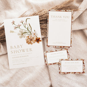 Wild Bloom Rustic Floral Danke Karte