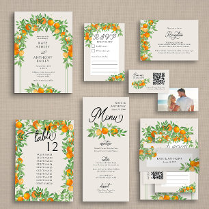 Cartons Réponse Orange Blossom Mariage Neutral encadré