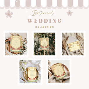 Lotus Art Nouveau Floral Wedding Dankeskarte