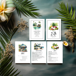 Invitation Mariage de destination des Caraïbes Watercolor
