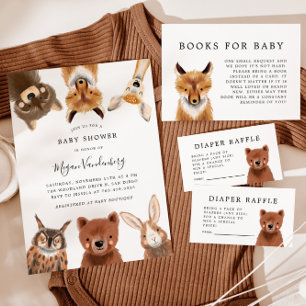 Invitation Le Baby shower des animaux des bois
