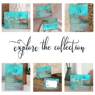 Farbenfrohe Abstrakte Wasserfarbe Feiern lassen! Einladung