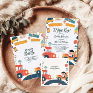 Fun Vehicle Cars Boy Baby Shower Serviette