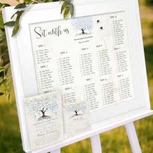 Invitation Menu Mason Jar Bleu Coeur Feutre Arbre Aquarelle