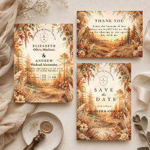 Save The Date Mariage enchanté boho en forêt