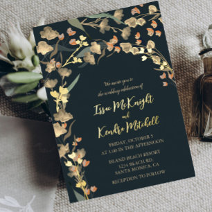 Invitation En Aluminium Bourgogne Sage Hiver Mariage Elégant Rose Gold