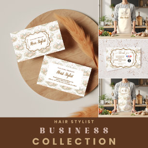 Tablier Coiffeur floral vintage élégant