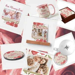 Red Foto Collage Beste Mama je glückliche Mütter T Kaffeetasse