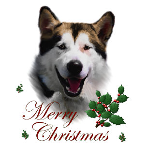 Alaskan Malamute Weihnachtsgeschenke Feiertagskarte
