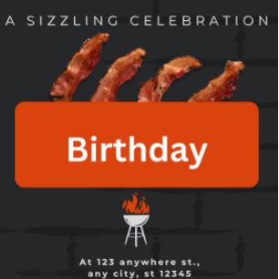 Begrüßungsfeier Sign Man Birthday Party, Bacon Par Poster