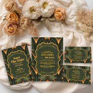 Elegante Geometrische Art Deco Save The Date