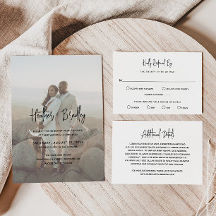 Invitation Heather Elegant Minimal Mariage moderne