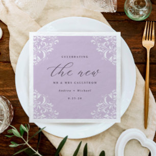 Invitation Élégant Vintage Lavender Purple Mariage