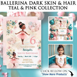 Rosa Aquamarine Blütendarme Skin Ballerina Girl Ge Einladung
