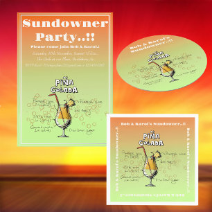 Sundowner Pina Colada Cocktail Party Poster