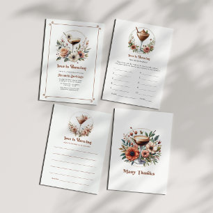 Mocha-Mousse-Espresso-Martini-Brautabschiedsfoto Dankeskarte