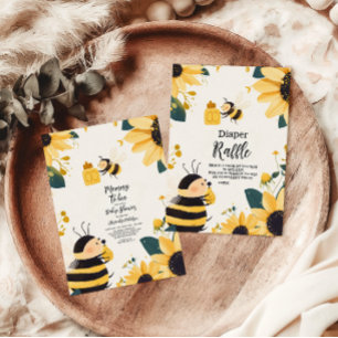 Vintage Mommy to Bee Yellow Floral Baby Dusche Einladung