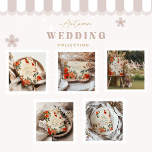 Rustikale Orangefarbene Hochzeit Einladung