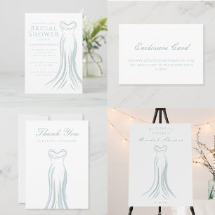 Blue Wedding Dress Brautparty Willkommenspender Poster