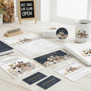 Carte De Visite Marine Brown en ligne Chien service de marche Bout