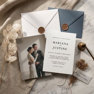 Faire-part minimaliste de mariage hivernal éditori