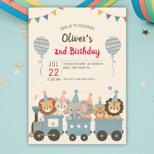 Niedliche Party Tiere im Zug Personalisiert Baby T-shirt